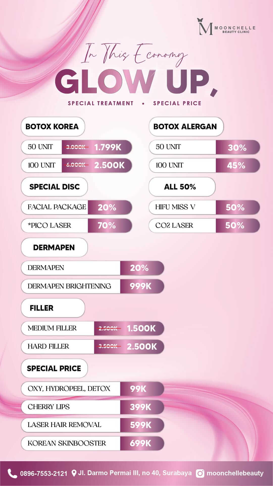 PROMO OKTOBER klinik kecantikan surabaya barat moonchelle beauty